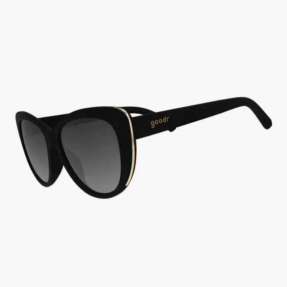 Goodr Black/Dark Gray Gold Accents Women's Sunglasses - Picture 2 of 9